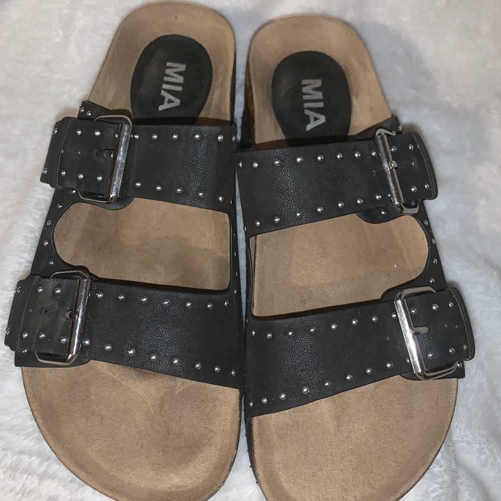 MIA Black Studded Platform Sandals | Brookie | Size 8.5